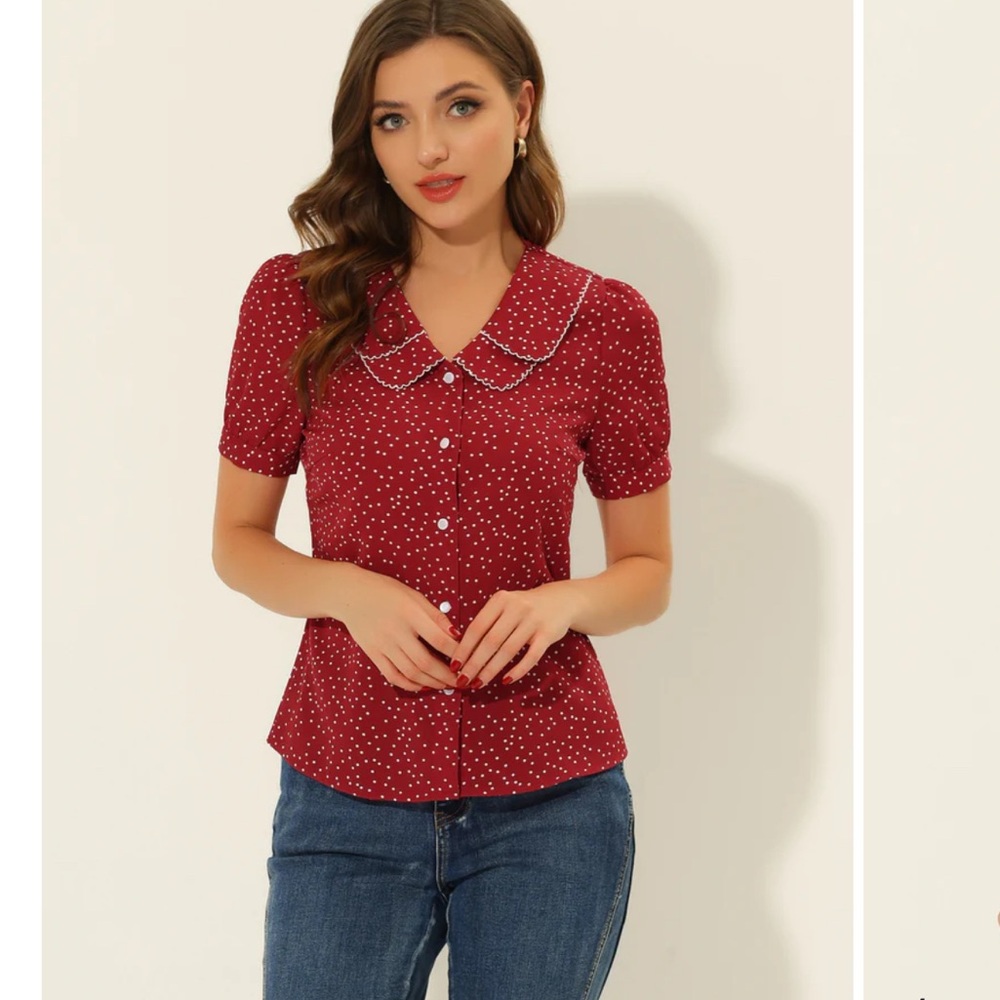 Red Polka Dot Women's Top